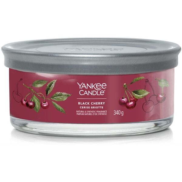 yankee candle - candela tumbler a 5 stoppini signature black cherry candele 340 g unisex