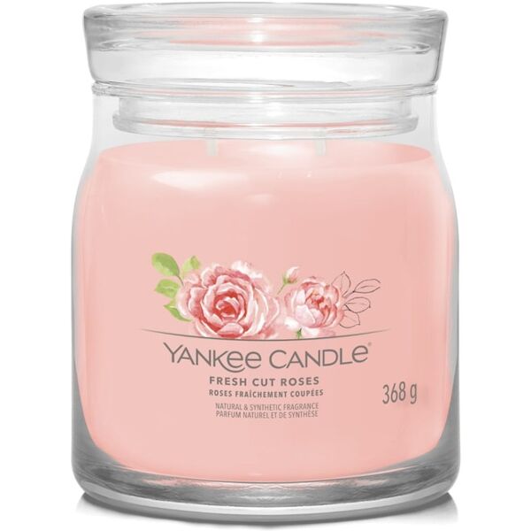 yankee candle - candela media signature fresh cut roses candele 368 g unisex