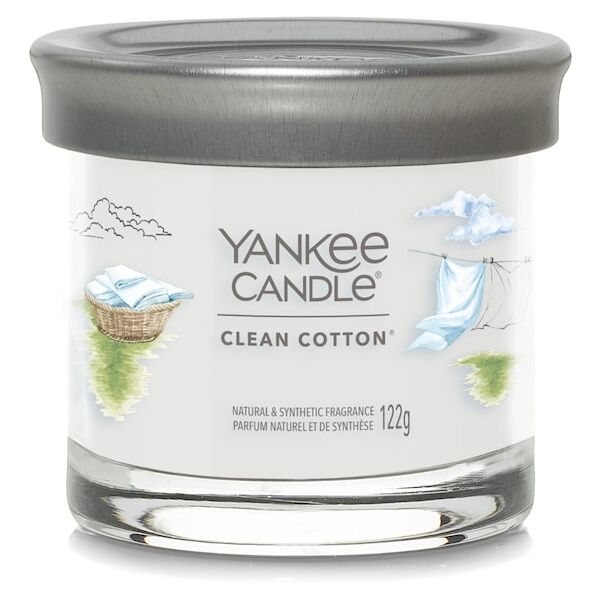 yankee candle - candela tumbler piccola clean cotton candele 122 g unisex