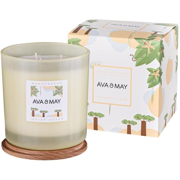 ava & may - candela profumata grande madagascar candele 500 g unisex