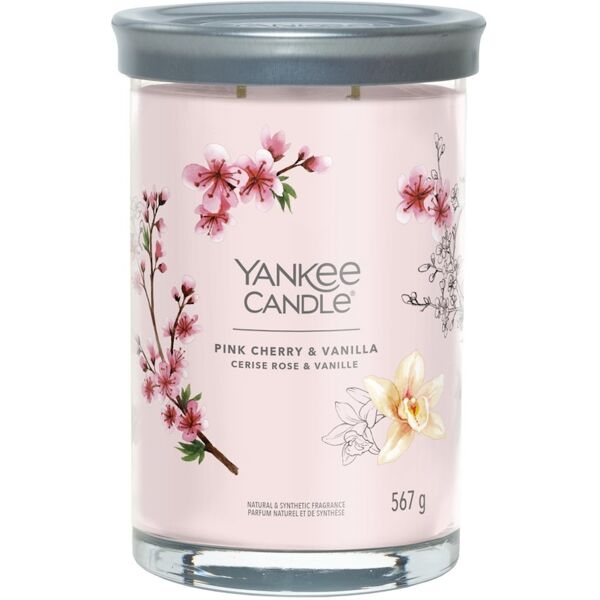 yankee candle - candela tumbler grande signature pink cherry & vanilla candele 567 g unisex