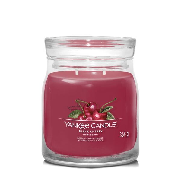 yankee candle - candela media signature black cherry candele 368 g unisex