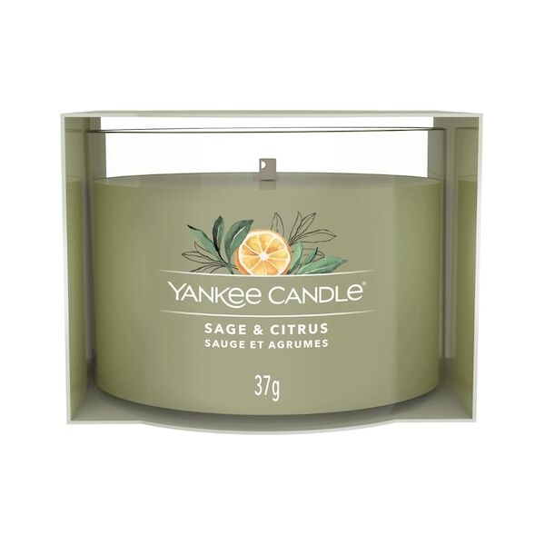 yankee candle - candela votive in vetro singola sage & citrus candele 37 g unisex