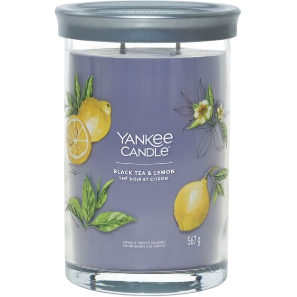 yankee candle - candela tumbler grande signature black tea & lemon candele 567 g unisex