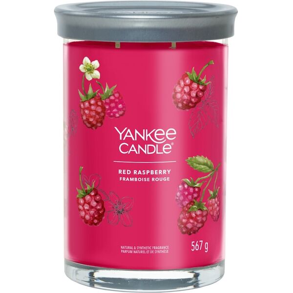 yankee candle - candela tumbler grande signature red raspberry candele 567 g unisex