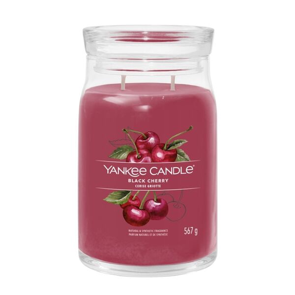 yankee candle - candela grande signature black cherry candele 567 g unisex