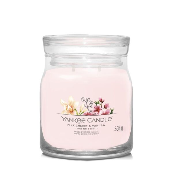 yankee candle - candela grande signature pink cherry & vanilla candele 368 g unisex