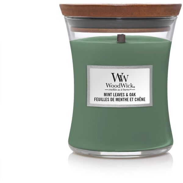 woodwick - candela media mint leaves & oak candele 275 g unisex