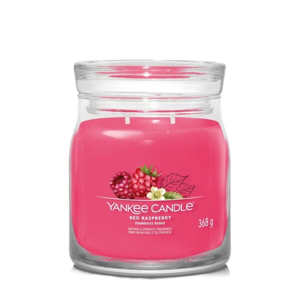 yankee candle - candela media signature red raspberry candele 368 g unisex