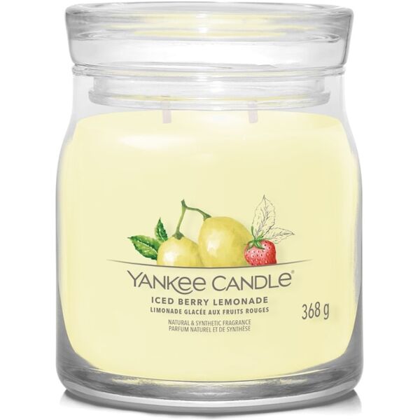 yankee candle - candela media signature iced berry lemonade candele 368 g unisex