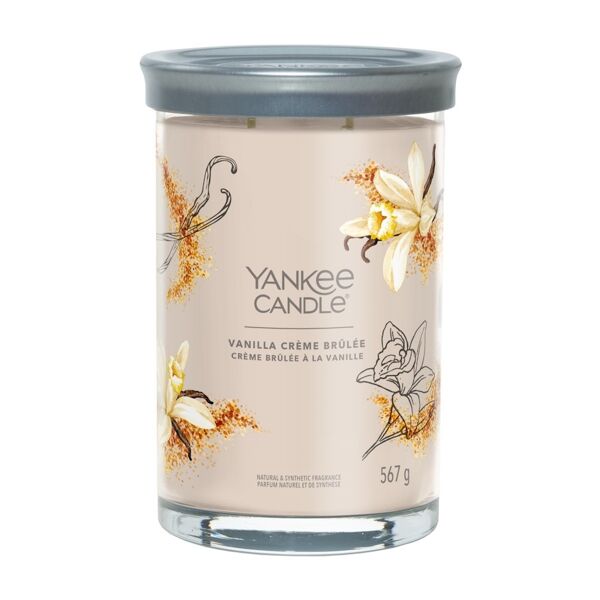 yankee candle - candela media signature vanilla crème brûlée candele 567 g unisex