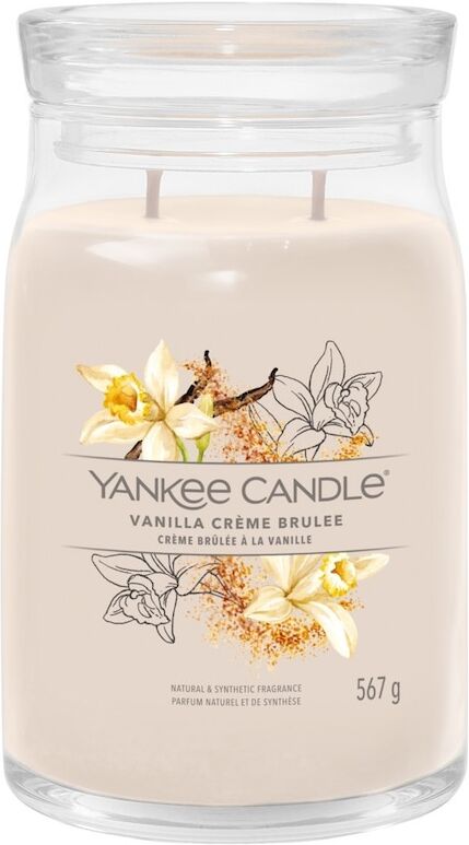 yankee candle - candela media signature vanilla crème brûlée candele 567 g unisex