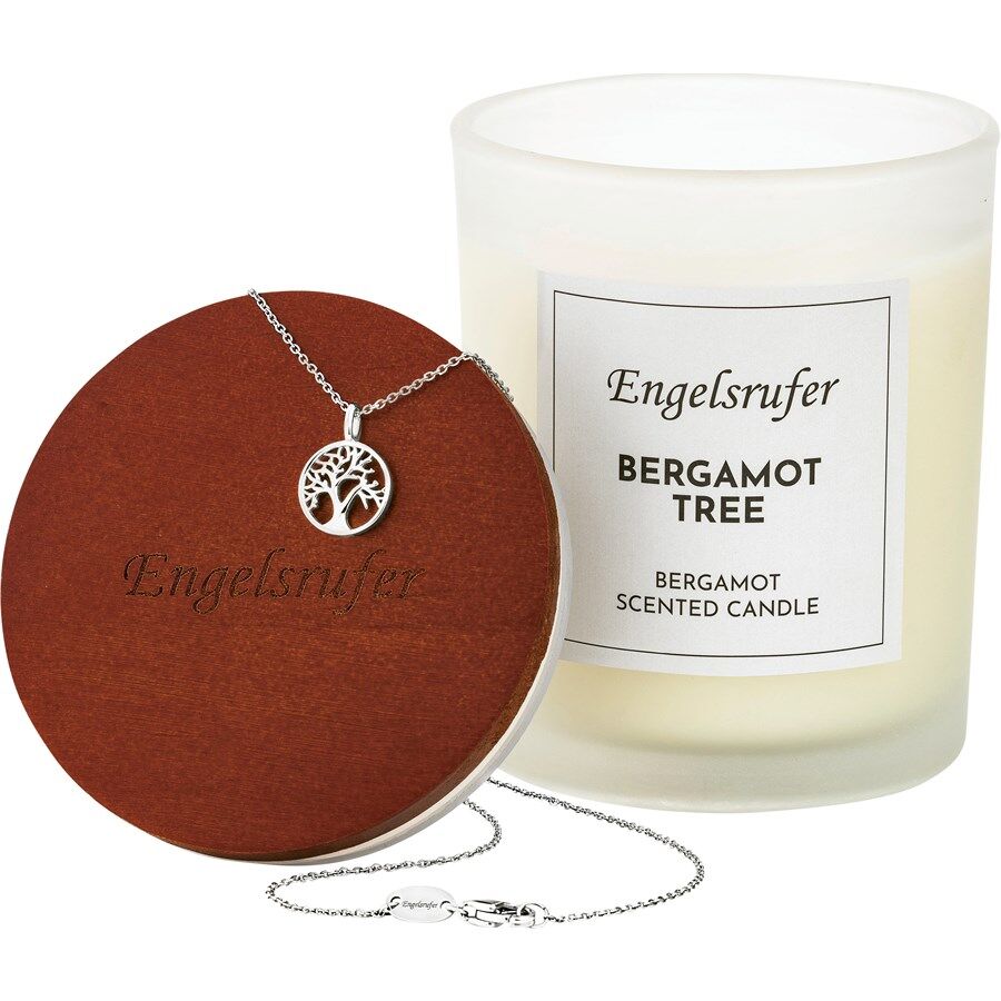 engelsrufer - candele profumate candela decorativa bergamotto con catena albero della vita parure gioielli 200 g unisex
