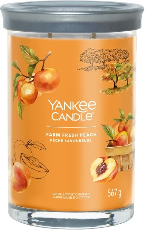 yankee candle - candela tumbler grande signature farm fresh peach candele 567 g unisex