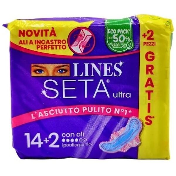 lines - default brand line seta ultra assorbenti ali 14+2 pezzi accessori corpo 100 g unisex