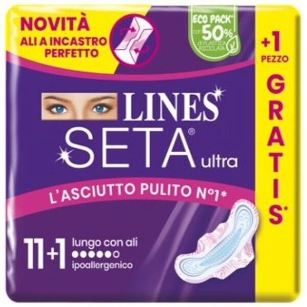 lines - default brand line seta ultra assorbenti lungo ali cp 11+1 pezzi accessori corpo 100 g unisex