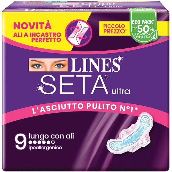 lines - default brand line seta ultra lungo ali 9 pezzi assorbenti accessori corpo 100 g unisex