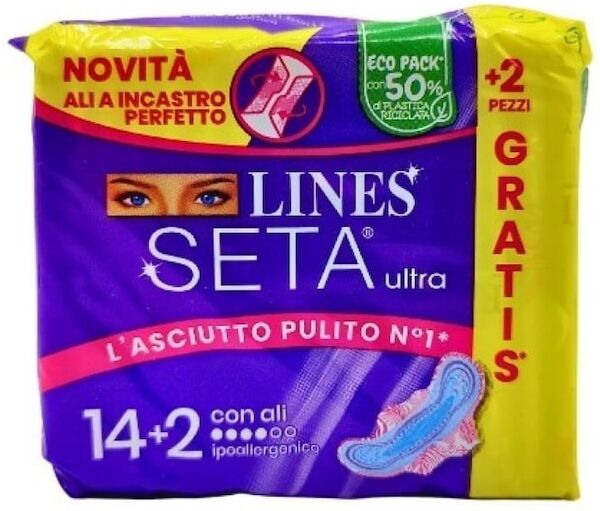 lines - default brand line seta ultra assorbenti ali 14+2 pezzi accessori corpo 100 g unisex