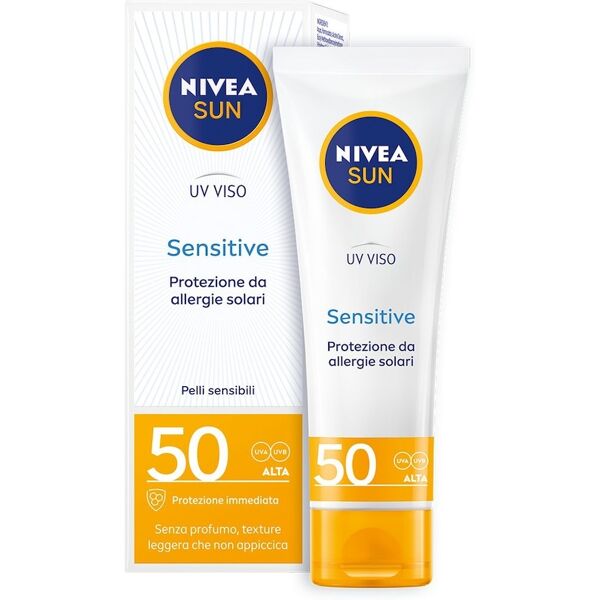 nivea -  sun crema uv viso sensitive fp50 crema solare 50 ml unisex