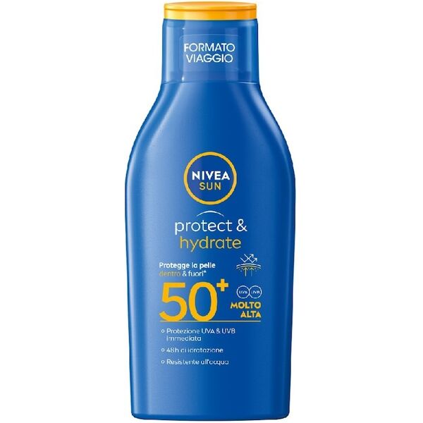 nivea -  sun protect & hydrate fp50+ formato viaggio, crema solare 100 ml unisex