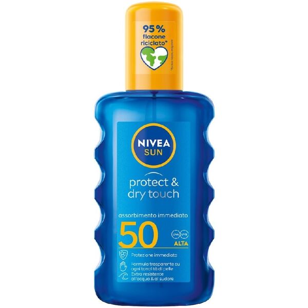 nivea -  sun protect & dry touch spray solare fp50, 200ml crema solare 200 ml unisex