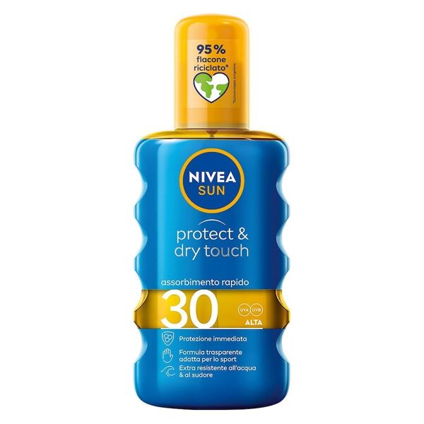 nivea -  sun spray solare protect & dry touch fp30 creme solari 200 ml unisex