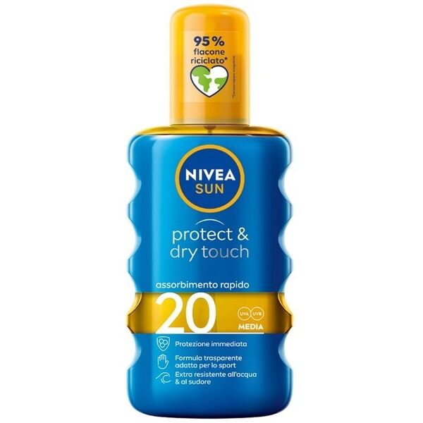 nivea -  sun spray solare protect & dry touch fp20 creme solari 200 ml unisex