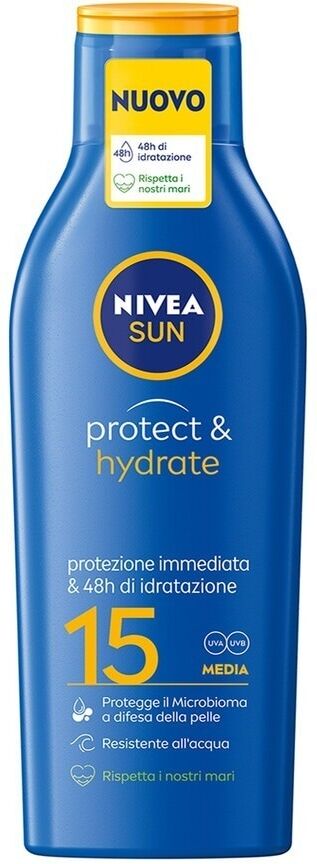 nivea -  sun  latte solare protect & hydrate fp15 creme solari 200 ml unisex