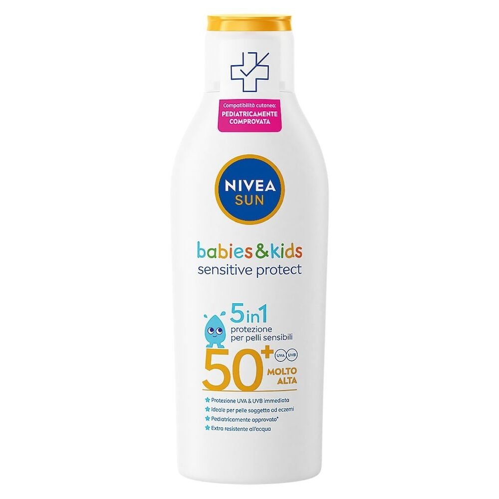 nivea -  sun latte solare kids sensitive protect fp50+ creme solari 200 ml unisex