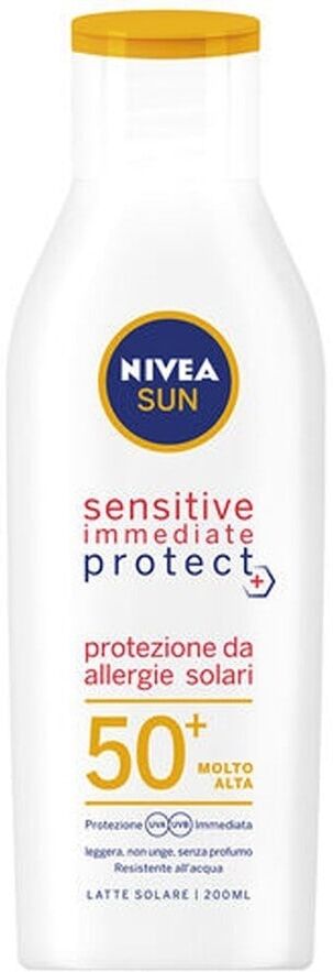 nivea -  sun  latte solare sensitive immediate protect fp50+ creme solari 200 ml unisex