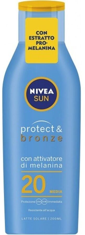 nivea - protect&bronze latte solare fp20 protezione media con attivatore di melanina creme solari 200 ml unisex