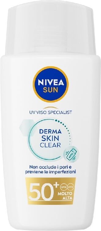 nivea -  sun derma skin clear viso fp50+, crema solare 40 ml unisex