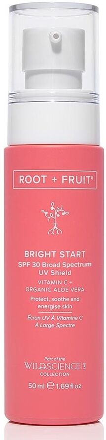 wild science lab - root + fruit bright start spf 30 broad spectrum uv shield creme solari 50 ml unisex