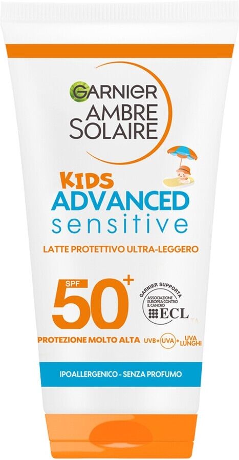 garnier - ambre solaire advanced sensitive kids latte protettivo ultra-leggero spf50+ creme solari 50 ml unisex