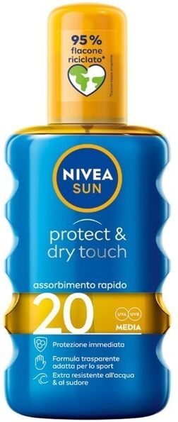 nivea -  sun spray solare protect & dry touch fp20 creme solari 200 ml unisex