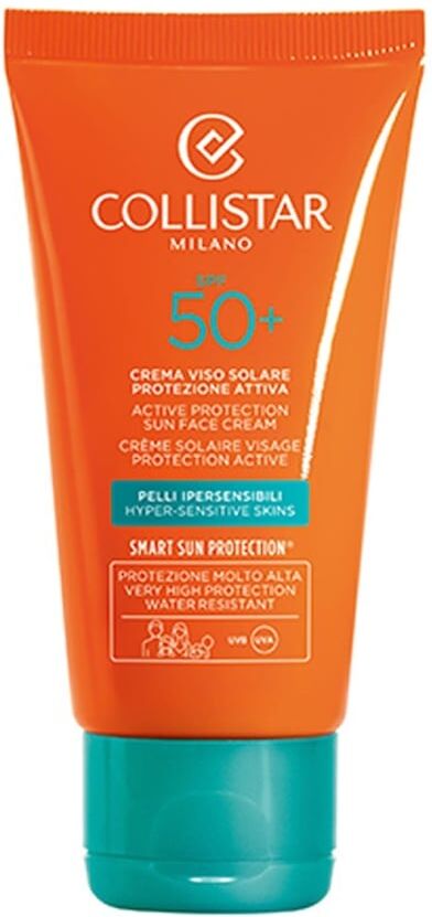 Collistar - Sun Care Crema Viso Solare Protezione Attiva SPF50+, Antirughe - Antimacchia Creme solari 50 ml unisex