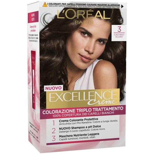 l'oréal paris - excellence, copre i capelli bianchi, colore ricco, luminoso e a lunga durata, tinta 172 ml unisex