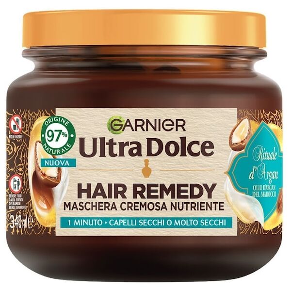 garnier - ultra dolce rituale d'argan maschera cremosa nutriente hair remedy maschere 340 ml unisex