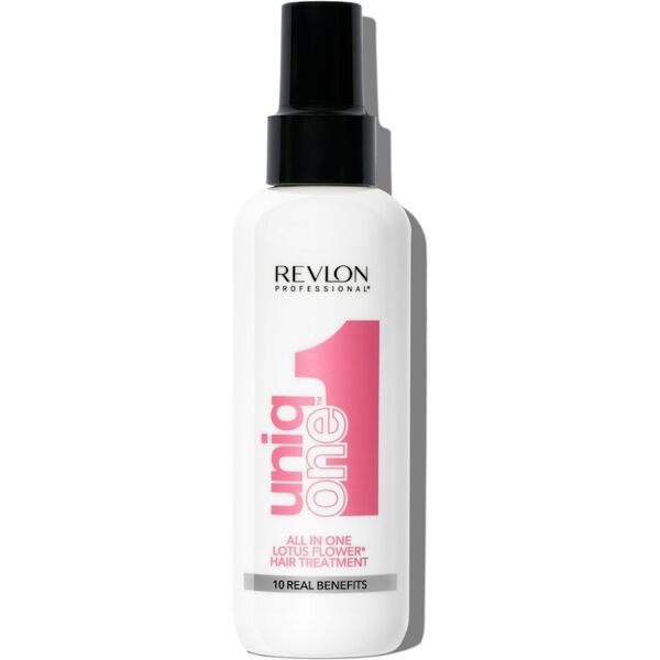 revlon professional -  uniqone lotus hair treatment, trattamento idratante senza risciacquo, trattamento per capelli, fragranza fiori di loto – 150 ml maschere unisex