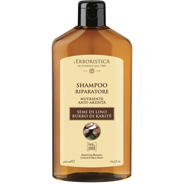 athena's - l' erboristica shampoo riparatore ai semi di lino e burro di karité 300 ml female