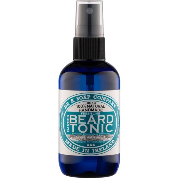 dr. k soap company - beard tonic fresh lime barber size with pump cura della barba 100 ml male