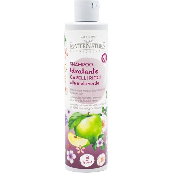 maternatura - bio beauty routine capelli ricci shampoo idratante capelli ricci alla mela verde 250 ml unisex