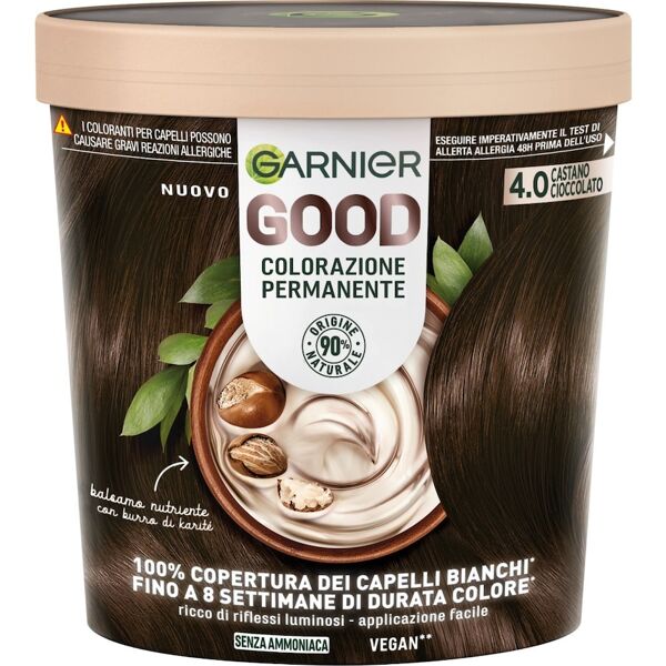 garnier -  good 8.0 biondo miele, colorazione permanente senza ammoniaca, 90% di origine naturale tinta 160 g nero female