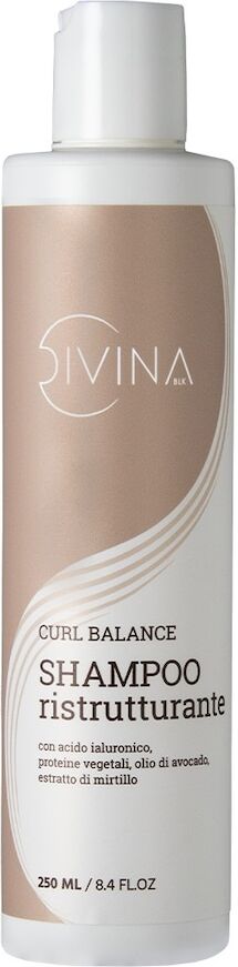 divina blk - ristrutturante con acido ialuronico, proteine vegetali, olio di avocado, estratto di mirtillo shampoo 250 ml female