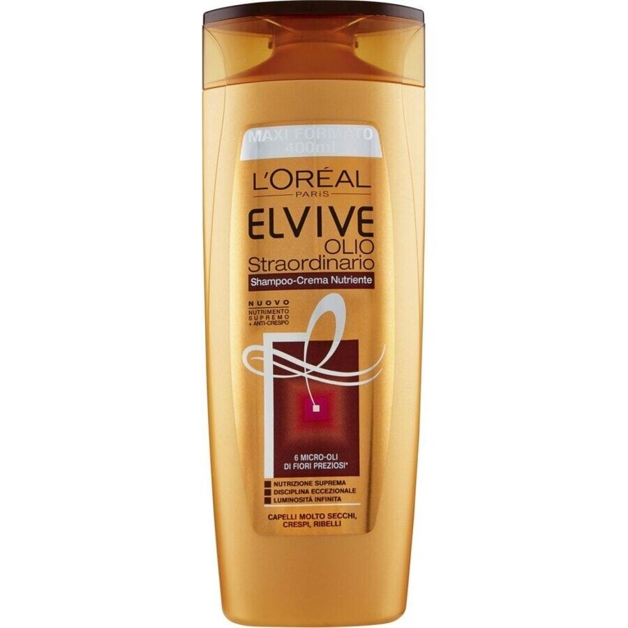 l'oréal paris - elvive olio straordinario, crema-olio per capelli secchi, 400 ml protezione solare per capelli unisex
