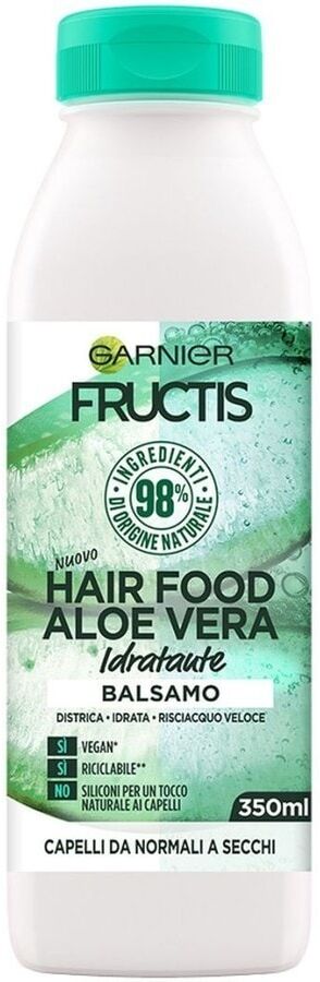 garnier - fructis hair food, balsamo idratante all'aloe per capelli disidratati, aloe, 3 350 ml female