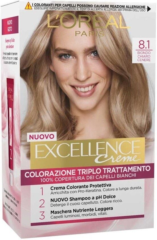 l'oréal paris - excellence, copre i capelli bianchi, colore ricco, luminoso e a lunga durata, tinta 172 ml marrone unisex