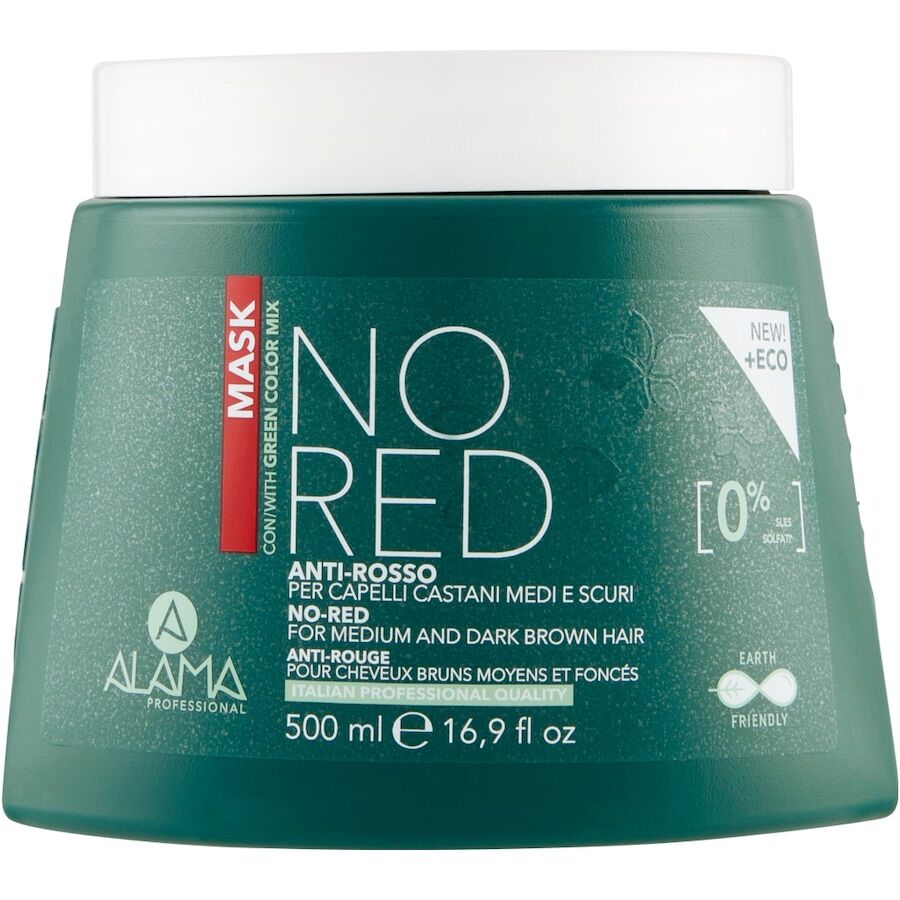 alama professional - no red mask per capelli castani medi e scuri colorati e naturali maschere 500 ml unisex