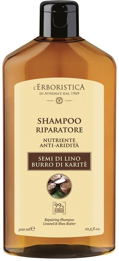 athena's - l' erboristica shampoo riparatore ai semi di lino e burro di karité 300 ml female