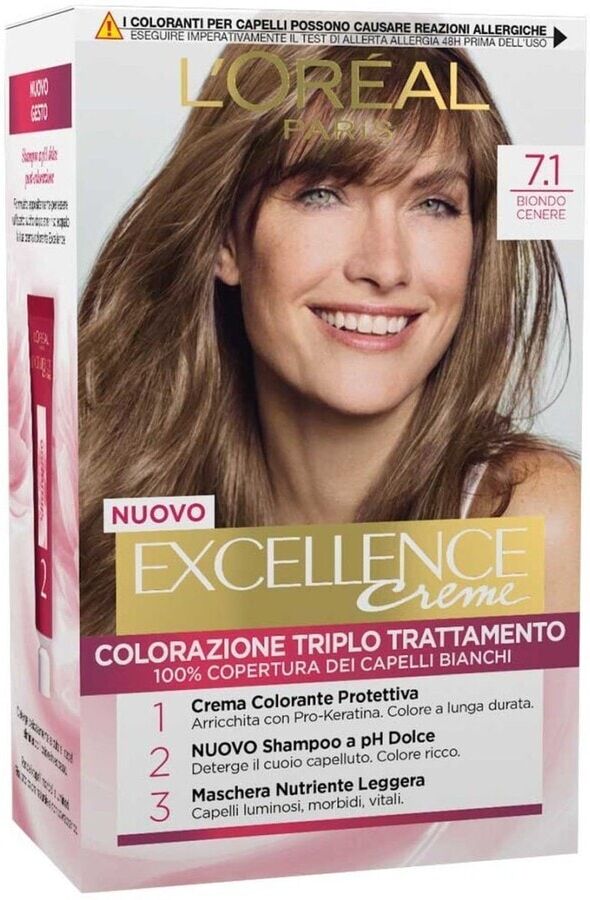 l'oréal paris - excellence, copre i capelli bianchi, colore ricco, luminoso e a lunga durata, tinta 172 ml marrone chiaro unisex